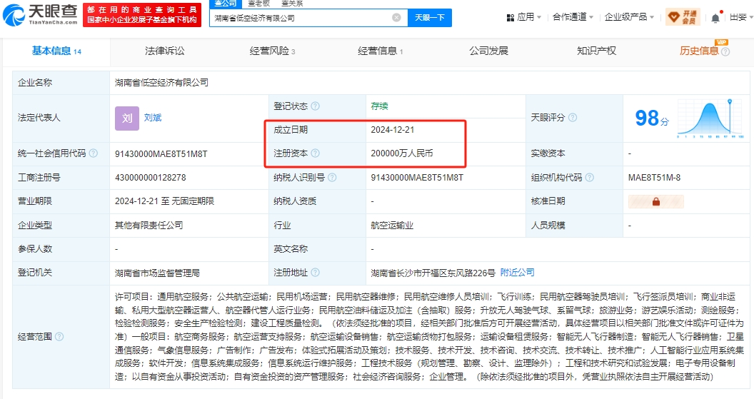 12月21日，长安汽车携手亿航智能制造飞行汽车，与此同时，湖南省低空经济有限公司成立(图3)