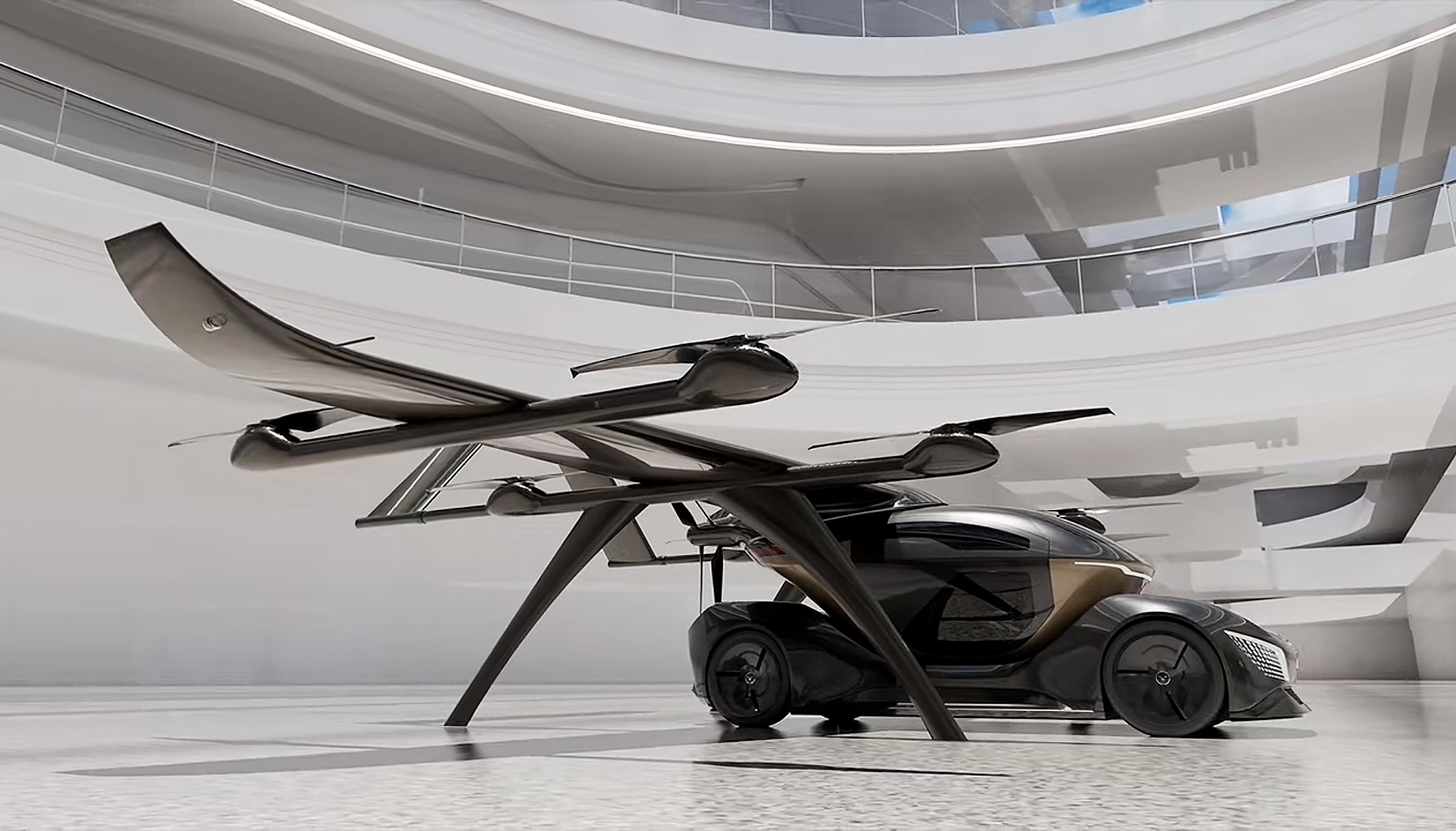 2025上海国际车展，红旗飞行汽车“天辇1号”概念机亮相(图3)
